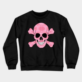 Pink Camouflage Skull And Crossbones Crewneck Sweatshirt